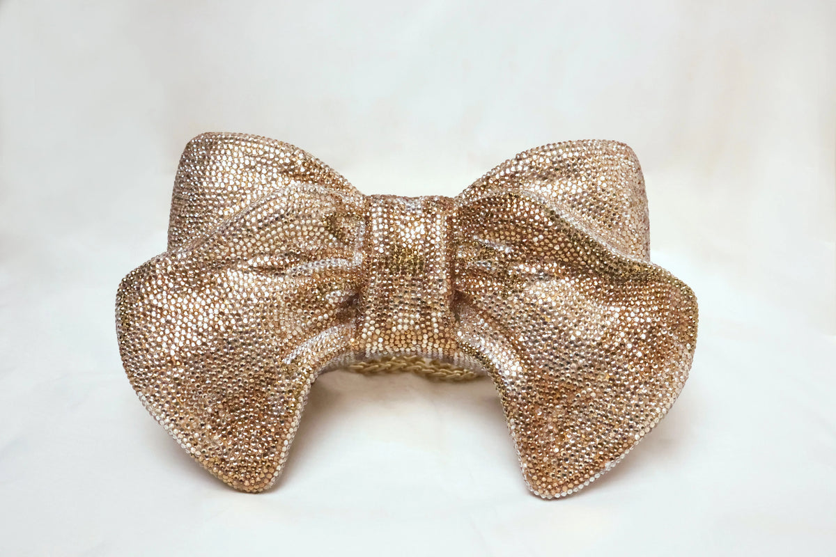 Bow Gold Clutch - Crystal