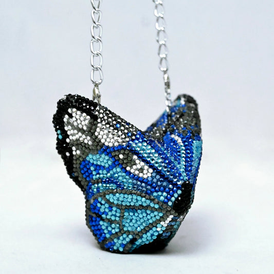 Butterfly Mini Blue Clutch - Crystal