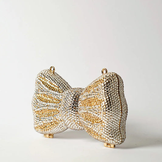 Bow Gold/Silver Clutch - Crystal