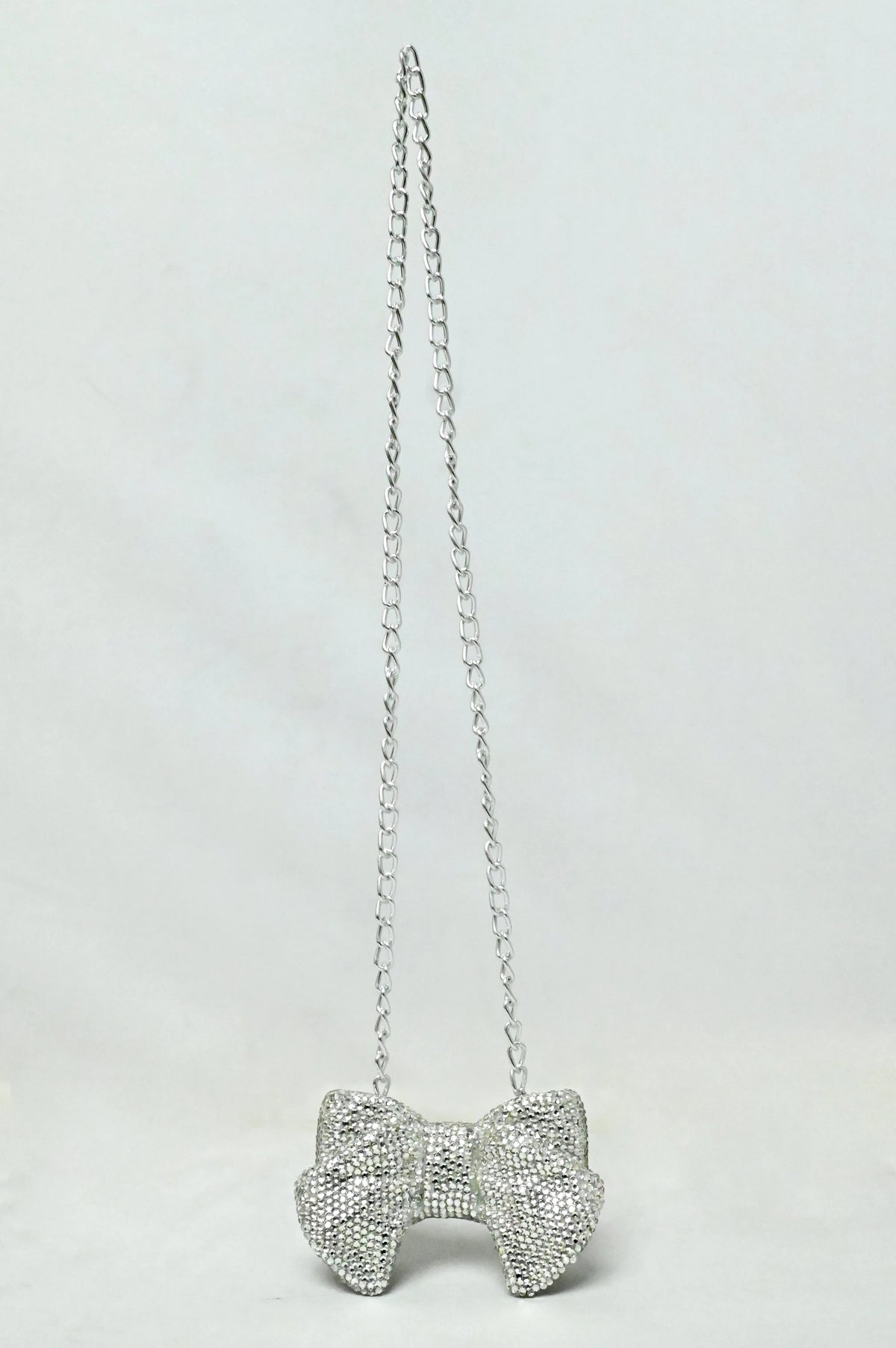Bow Mini Silver Clutch - Crystal