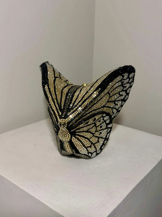 Butterfly Gold Clutch - Crystal