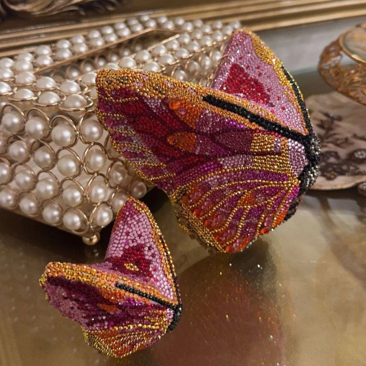Butterfly Pink Clutch - Crystal