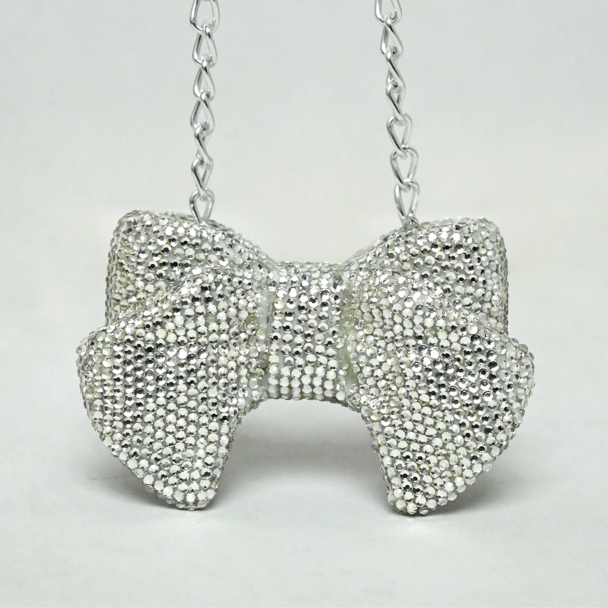 Bow Mini Silver Clutch - Crystal