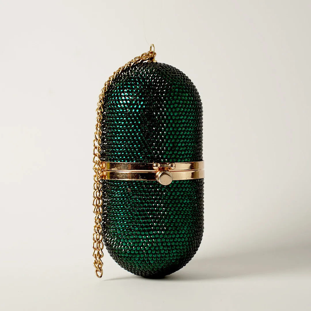 Pill Clutch - Emerald Crystal