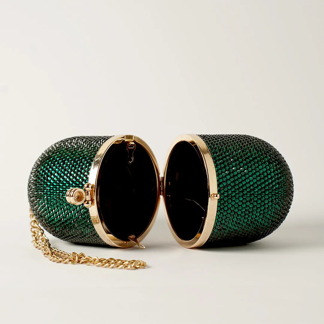 Pill Clutch - Emerald Crystal