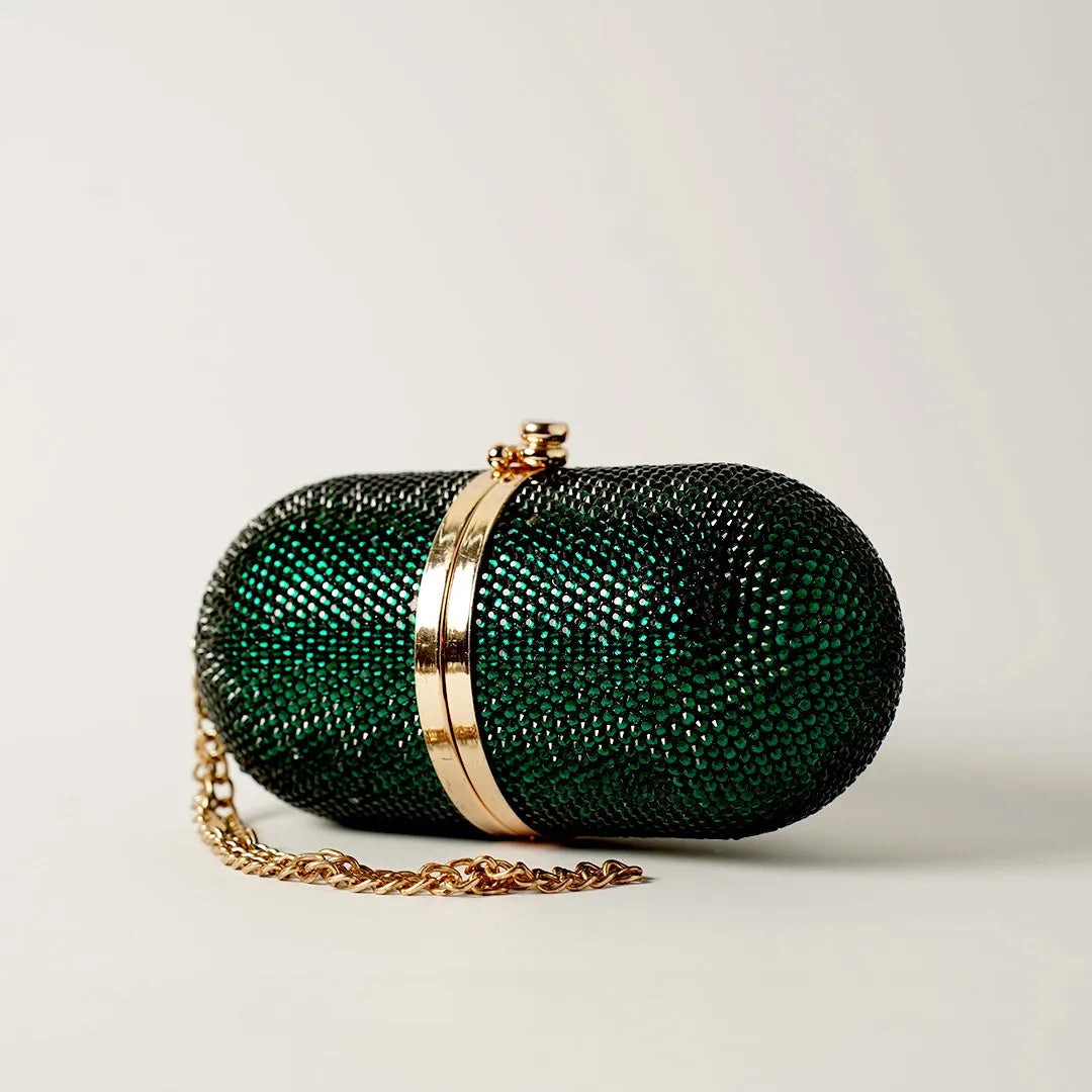 Pill Clutch - Emerald Crystal