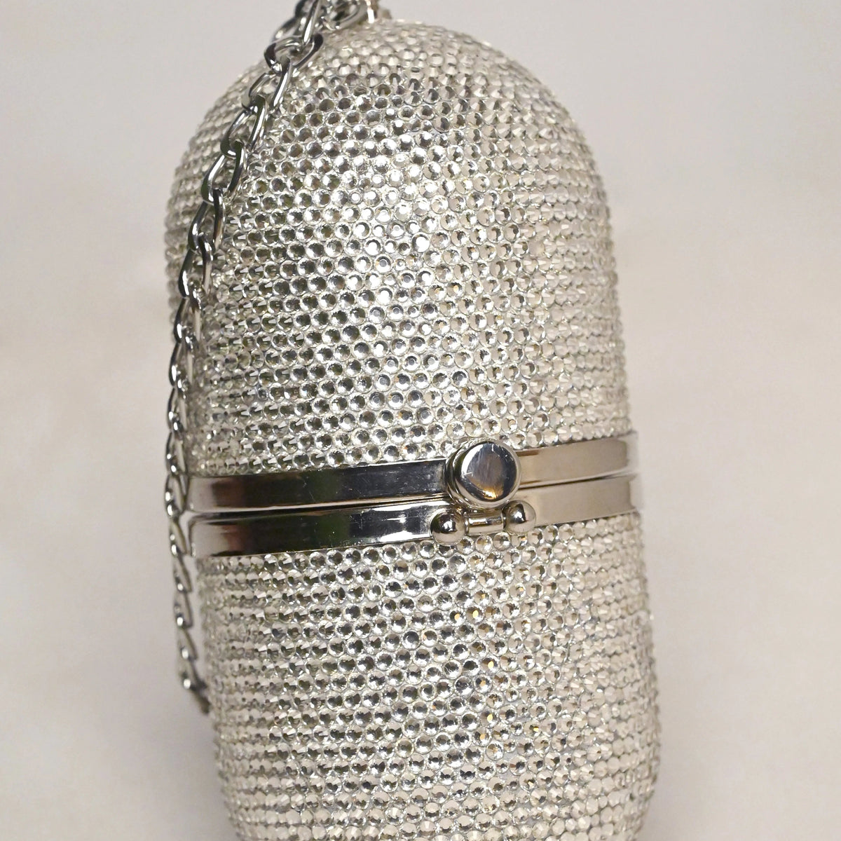 Pill Silver Clutch - Crystal