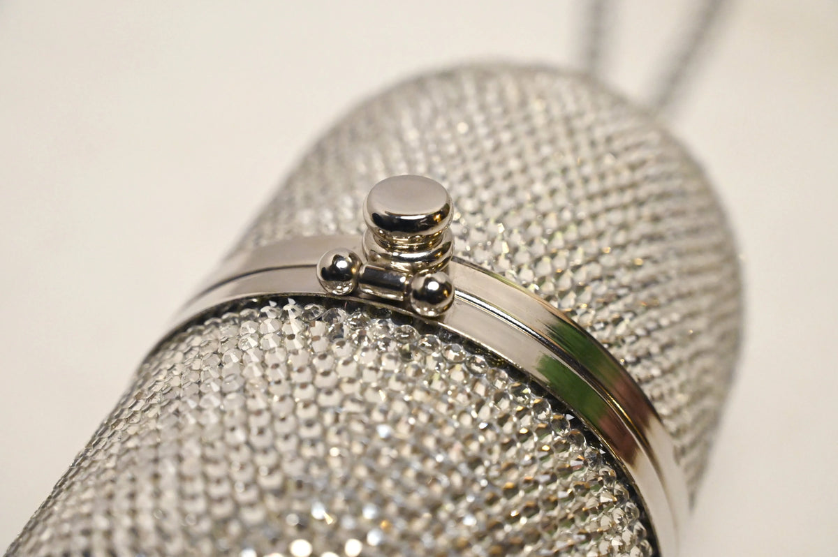 Pill Silver Clutch - Crystal