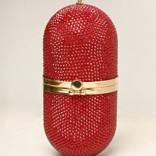 Pill Red Clutch - Crystal