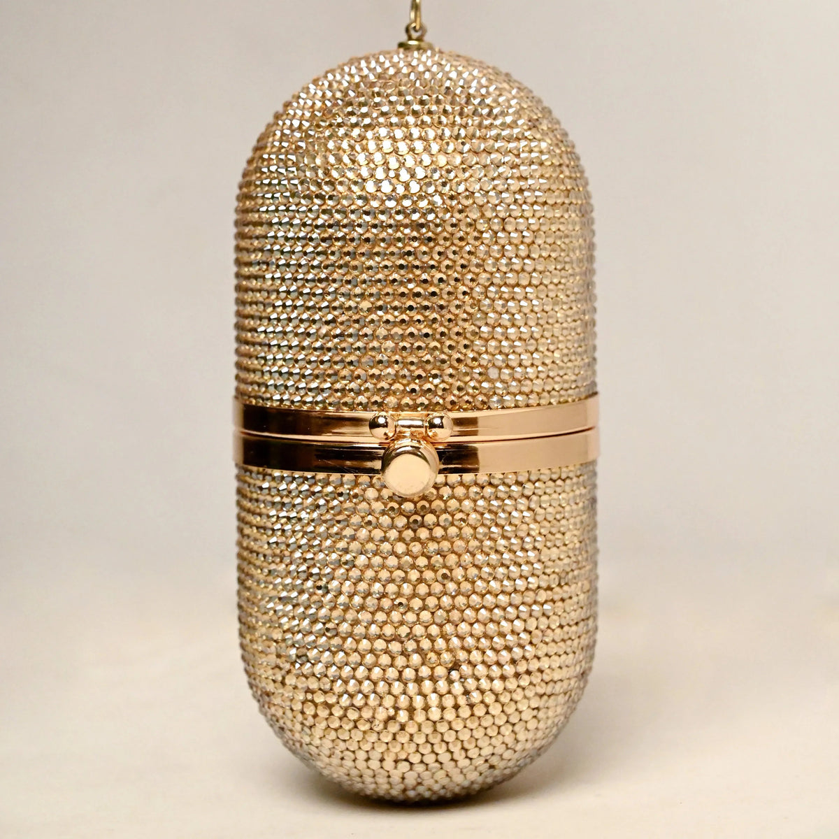 Pill Gold Clutch - Crystal