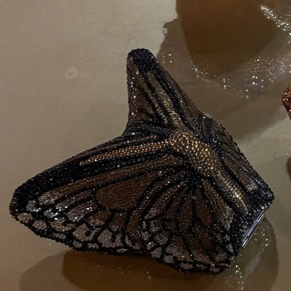 Butterfly Gold Clutch - Crystal