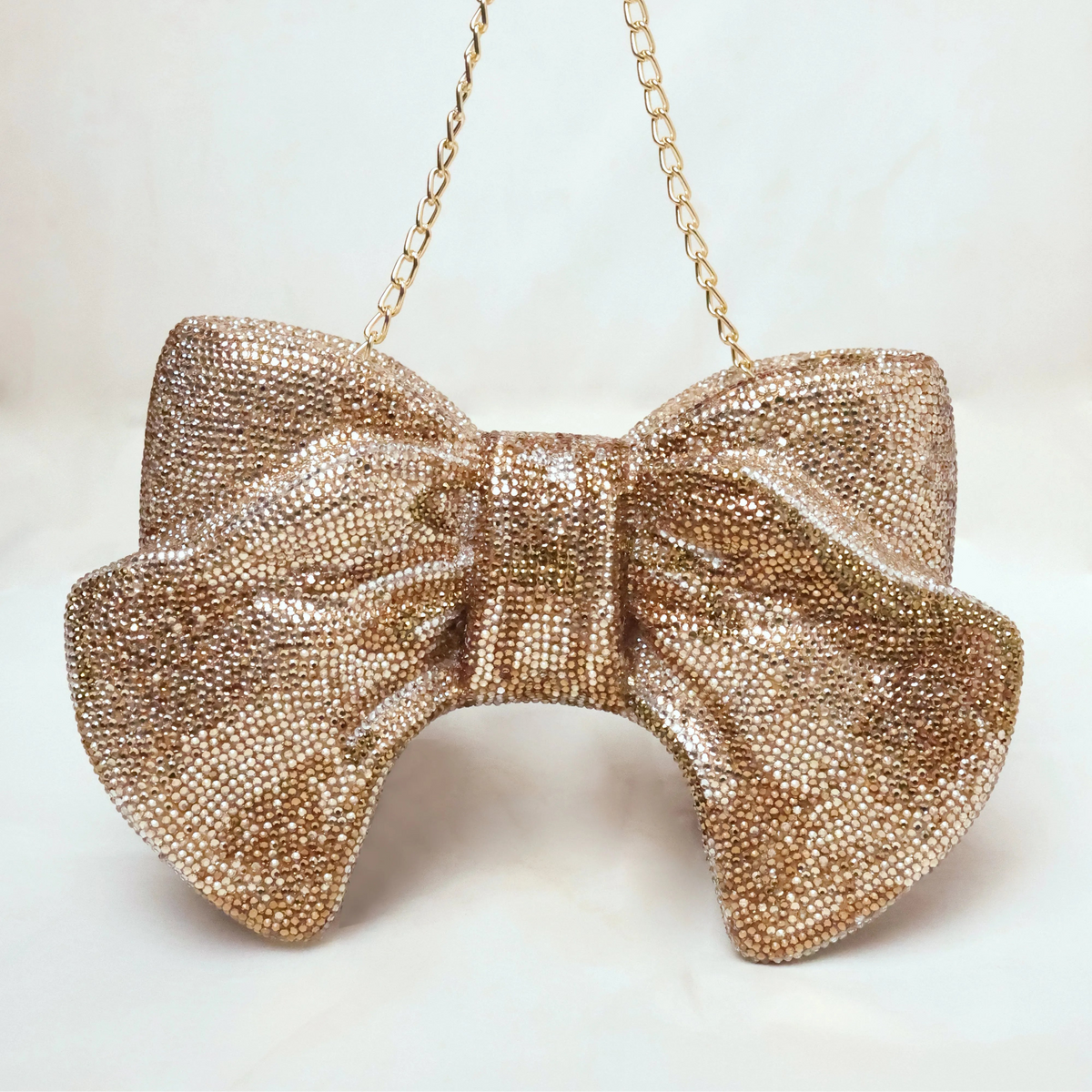 Bow Gold Clutch - Crystal