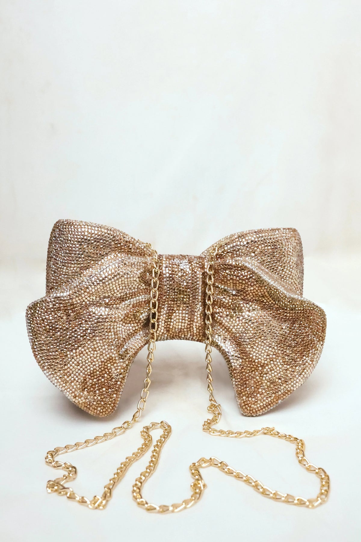 Bow Gold Clutch - Crystal